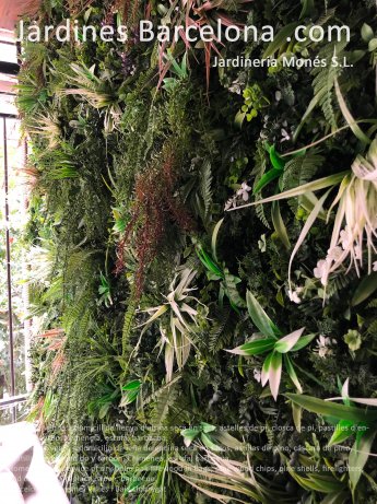 Jardines verticales, muros verdes, plantas artificiales, follaje sint�tico, paredes vegetales, verde ornamental, plantas decorativas, dise�o biof�lico, interiorismo, mantenimiento cero, paisajismo artificial, espacios interiores. Badalona, Barcelona, Espl