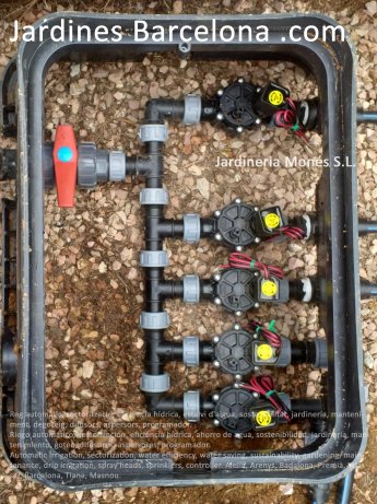 Reg autom�tic, sectoritzaci�, efici�ncia h�drica, estalvi d'aigua, sostenibilitat, jardineria, manteniment, degoteig, difusors, aspersors, programador. Alella, Arenys, Badalona, Premi�, Vilassar, Barcelona, Tiana, Masnou.