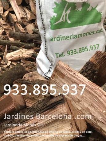 Venda a domicili de llenya d'alsina seca en sacs, astelles de pi, closca de pi, pastilles d'encendre i carb� a poblacions de Barcelona, Maresme, Baix Llobregat i Vall�s Occidental