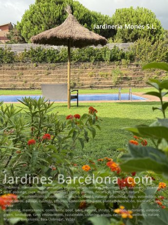 Gardening, maintenance, community, pool, lawn, natural, shrubs, irrigation, automatic, outdoor, green, landscape, care, environment, sustainable, cleaning, plants, decoration, wellness, nature. Maresme, Barcelons, Baix Llobregat, Valls