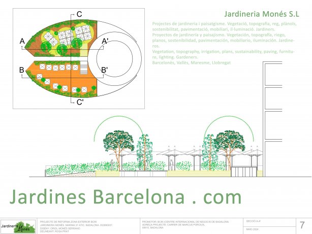 Proyectos de jardiner�a y paisajismo. Vegetaci�n, topograf�a, riego, planos, sostenibilidad, pavimentaci�n, mobiliario, iluminaci�n. Jardineros. Jardiners. Barcelon�s, Maresme, Llobregat, Vall�s.