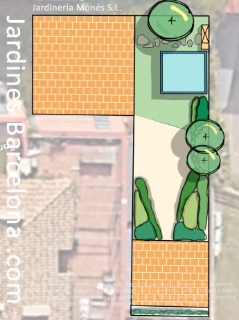 Dise�o de jardines, proyectos, paisajismo. Vegetaci�n, pavimentos, vallas y riego. Jardiner�a. Barcelona, Sant Cugat, Sant Just, Sant Joan Desp�, Badalona, Matar�, Tiana