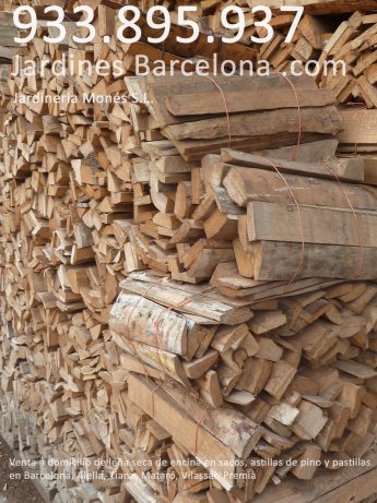 Venda de llenya d'alsina seca a domicili en sacs a les poblacions de Barcelona, Badalona, Vilassar, Premi�, Matar�, Alella, Tiana