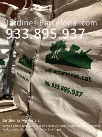 Venda de llenya d'alsina seca a domicili en sacs a les poblacions de Barcelona, Badalona, Esplugues de Llobregat, Sant Just i Sant Cugat